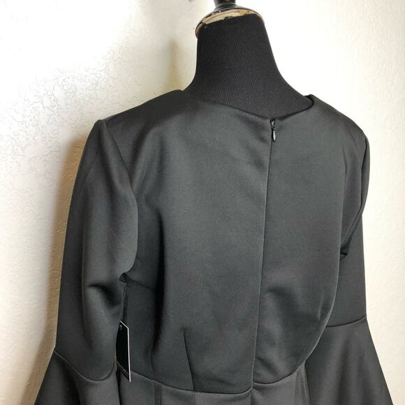 Eloquii black bell sleeve scuba crepe midi dress size 14 NWT - Picture 12 of 16